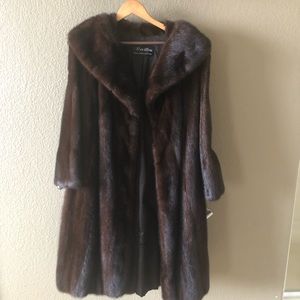1 brown long mink, 1 long black one for sale!